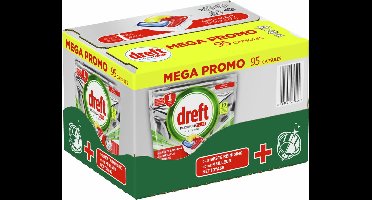 Dreft Platinum Plus All In One Lemon - 95 stuks - Vaatwastabletten