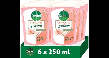 Dettol No-Touch Navulling Handzeep Rozenwater & Sheaboter (Skincare) 250ml - 6 stuks - Voordeelverpakking