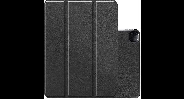 Hoes - Geschikt voor Apple iPad Pro (2022) - 12.9 inch - Dun & Stevig - Trifold Bookcase - Hard Cover - Hardcover Book Case - Tablet Hoesje - Zwart