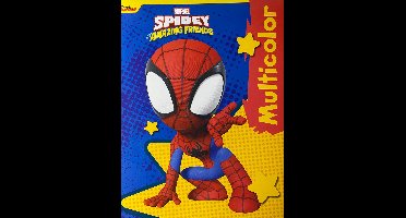 Multicolor Marvel Spidey and His Amazing Friends Kleurboek - Vrolijke Kleurplaten met Spidey en Vrienden - 32 Pagina's - Geschikt voor Kleurpotloden en Wasco