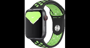 Apple Nike Sport Band voor Apple Watch Series 1 / 2 / 3 / 4 / 5 / 6 / 7 / 8 / 9 / SE - 38 / 40 / 41 mm - Black / Lime Blast