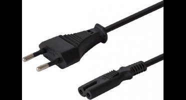 Savio CL-105 electriciteitssnoer Zwart 3 m 2-pins aansluitingsblok C7 stekker