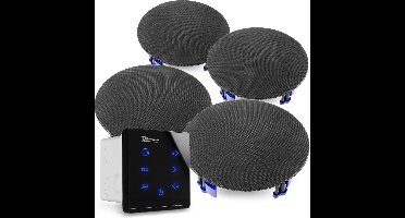 Power Dynamics Powerline A50B Set met inbouw audio versterker en 4 plafondspeakers - Zwart