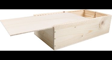 Wijnkist | hout | 2 flessen | incl. Deksel | 340x176x85mm | 5 stuks