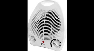 EDM Elektrische VentilatorKachel - 1000-2000W - Wit - 21 x 12,5 x 27 cm