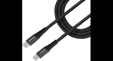 Mobilize USB-C naar Apple Lightning Kabel MFI 1 Meter - Zwart