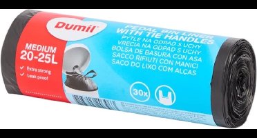 Dumil - Pedaalemmer - Pedaalemmerzakken - 30 vuilniszakken per rol - Extra stevig - Anti lek - Makkelijk dicht te knopen - 20 liter - 25 liter - 20 25 liter - Vuilniszak