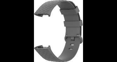 New Age Devi - Sport Wafel Band - Grijs - Maat ML - Geschikt Voor Fitbit Charge 3 4 - Horlogebandje Armbandje