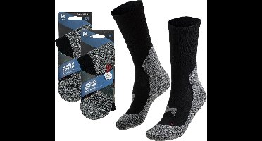 Apollo wandelsokken - zwart - volwassenen - maat 45/47 - Outdoor - Coolmax - Voor intensief gebruik - 2x paar
