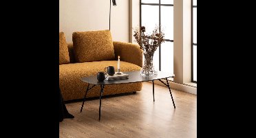 Sohome Salontafel Jacqulene Deens ovaal, Keramiek, 120 x 60cm - Zwart