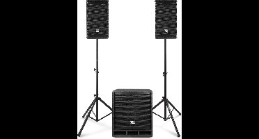 Power Dynamics Combo1200 set met statieven - 2.1 actieve speaker set met Bluetooth - 1200W