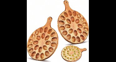 S&E Ronde houten eiertray met dubbele zijde – 24 eieren - Elegante serveerschaal - bakaccessoire