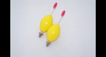 2x Dobber - schuifdobber - bol L geel