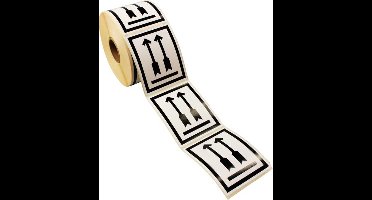 SendProof® Etiket, Papier, Zwarte pijl, 80x100mm, wit