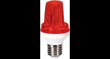 HQ-Power Mini led-flitslamp met E27-fitting, leds smd2835 (3014), 3 W vermogen, genereert 40 flitsen/minuut, 360° stralingshoek, IP56 waterbestendig, 230 V~ 50 Hz, rood