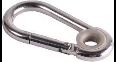 Karabijnhaak met kunststof ring 100mm Verzinkt