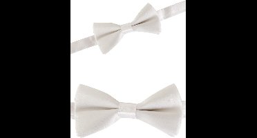 6x Charlystrik satijn wit 10x5 cm - vlinder strik kerst gala huwelijk thema feest