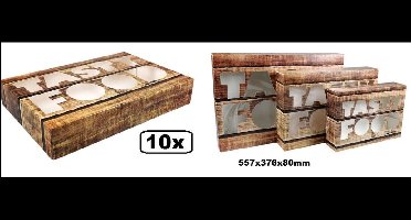 10x Cateringdoos Tastyfood karton 557x376x80mm - salade catering gourmet barbecue vis schaal