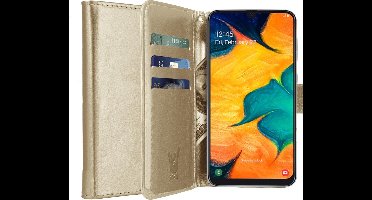 Hoesje geschikt voor Samsung Galaxy A30 - Book Case Kunstleer Pasjeshouder Goud