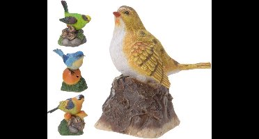 Vogel Met Geluid Polystone 11 Cm Verkri