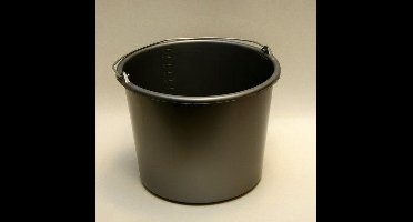 Gripline Bouwemmer - 12 liter - Grijs kunststof - Met knopbeugel