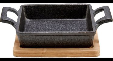 Kinvara Braadslede 18,5 X 14 Cm Staal Grijs/naturel 2-delig