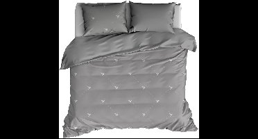 De Witte Lietaer Dekbedovertrek Katoen Flanel Piper - Lits Jumeaux - 240 x 220 cm - Grijs