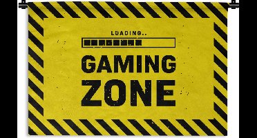 Wandkleed - Wanddoek - Gaming - Quotes - Controller - Gaming zone - Game - 180x120 cm - Wandtapijt