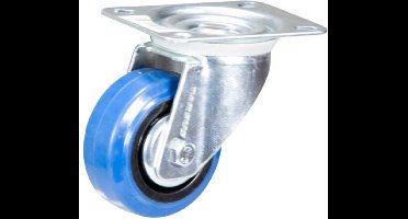 Tarsus Zwenkwiel 80 mm - Kogellagers - 120 kg - Slijtvast rubber - Blauw