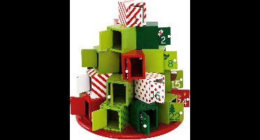 Spielwerk Adventskalender Cadeauberg - 24 Deuren 27x30cm - Multicolor