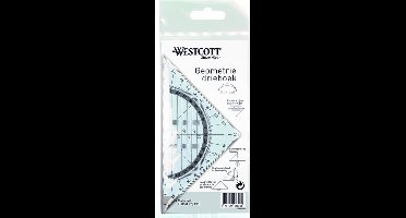 Geodriehoek Kangaro onbreekbaar 14cm transparant