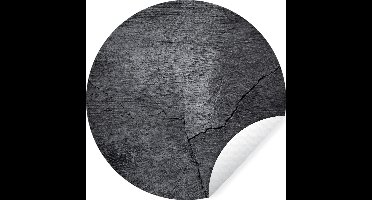 WallCircle - Muurstickers - Behangcirkel - Beton - Zwart - Scheur - ⌀ 120 cm - Muurcirkel - Zelfklevend - Ronde Behangsticker XXL