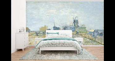 Behang - Fotobehang Montmartre: molens en moestuinen - Vincent van Gogh - Breedte 430 cm x hoogte 240 cm