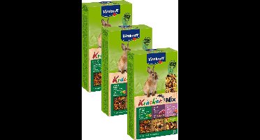 Vitakraft Konijn Kracker 3in1 - Konijnensnack - 3 x Noten&Bosbessen&Groente