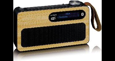 Lenco PDR-040BAMBOOBK - Draagbare DAB Radio met FM, DAB+ en Bluetooth® - Klok en Alarmfunctie - Bamboe-Zwart