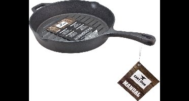 Cast Iron - Grillpan - Barbecue pan - Gietijzer - 26,5cm - Zwart - Barbecue - Zomer - BBQ