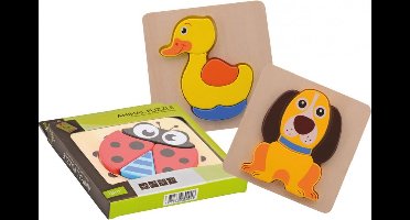Joueco Houten Dierenpuzzel - Eend