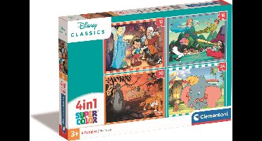 Clementoni - Puzzel - 4 in 1 Disney Dieren - Kinderpuzzel - Vanaf 3 jaar
