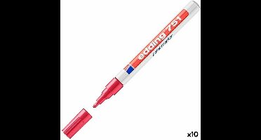 Permanente markeerstift Edding 751 Rood 10 Stuks