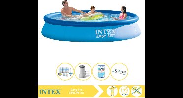 Intex Easy Set Zwembad - Opblaaszwembad - 366x76 cm - Inclusief Onderhoudspakket, Zwembadpomp, Filter en Stofzuiger