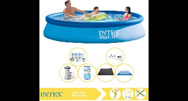 Intex Easy Set Zwembad - Opblaaszwembad - 366x76 cm - Inclusief Onderhoudspakket, Filter, Grondzeil, Stofzuiger en Solar Mat