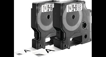 DYMO 45013 + 45803 Labeltape Set van 2 stuks Tapekleur: Wit Tekstkleur: Zwart 12 mm, 19 mm 7 m