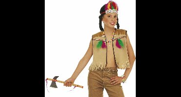 Verkleedset indiaan vest verentooi en ketting