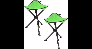 Redcliffs Opvouwbaar krukje - 4x - driepoot - camping/outdoor - groen - D34 x H40 cm