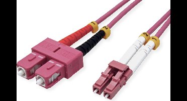 VALUE F.O. kabel 50/125µm OM4, LC/SC, violet, 0,5 m