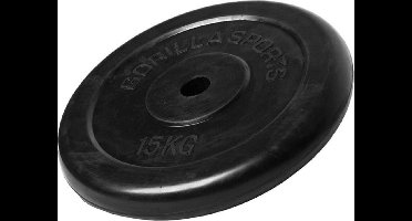 Gorilla Sports Halterschijf - 15 kg - Gietijzer - Rubber - 30 mm