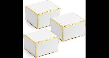 PartyDeco cadeaudoosje - Bruiloft bedankje - 50x - wit/goud - papier - 6 x 4 cm