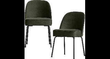 WOOOD Vogue Eetkamerstoelen - Fluweel - Donkergroen - Set van 2
