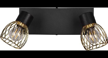 REALITY ARDON - Spot - Zwart-goud - excl. 2x E14 4,9 W - Plafondbevestiging