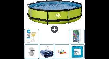 EXIT Rond Lime Frame Zwembad - 360 x 76 cm - Inclusief Pomp - Solarzeil - Speelgoed - Vloertegels - 7-delig